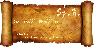 Szinkó Noémi névjegykártya